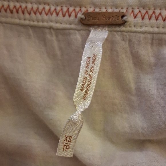 Free People Cream Cotton Jacket w Colorful Embroidery, Buttons, Pockets XS - Picture 2 of 5